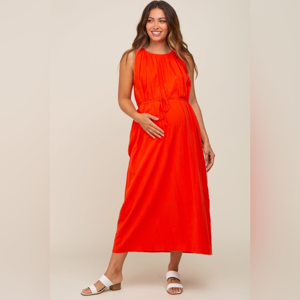Pinkblush coral midi dress nwot
